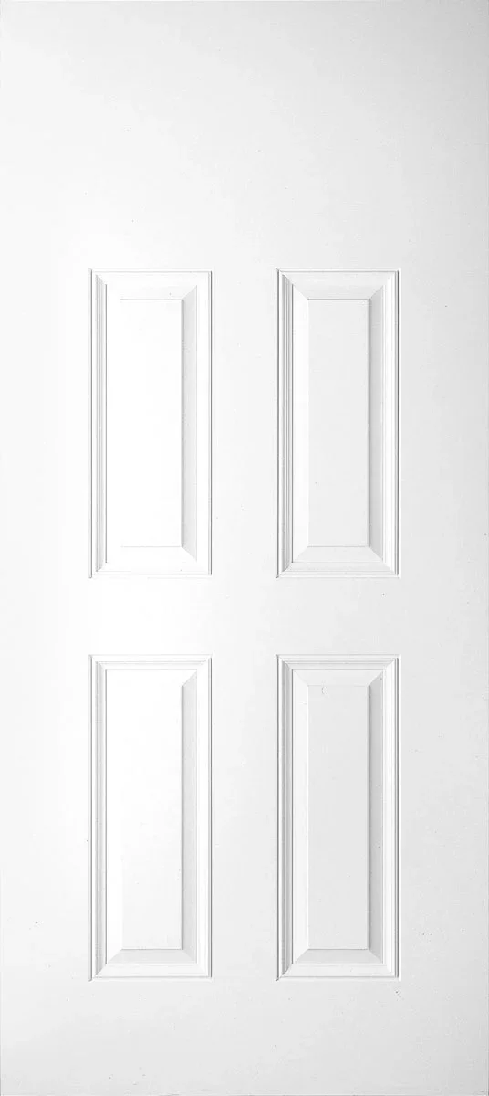 Four-panel fiberglass entry door