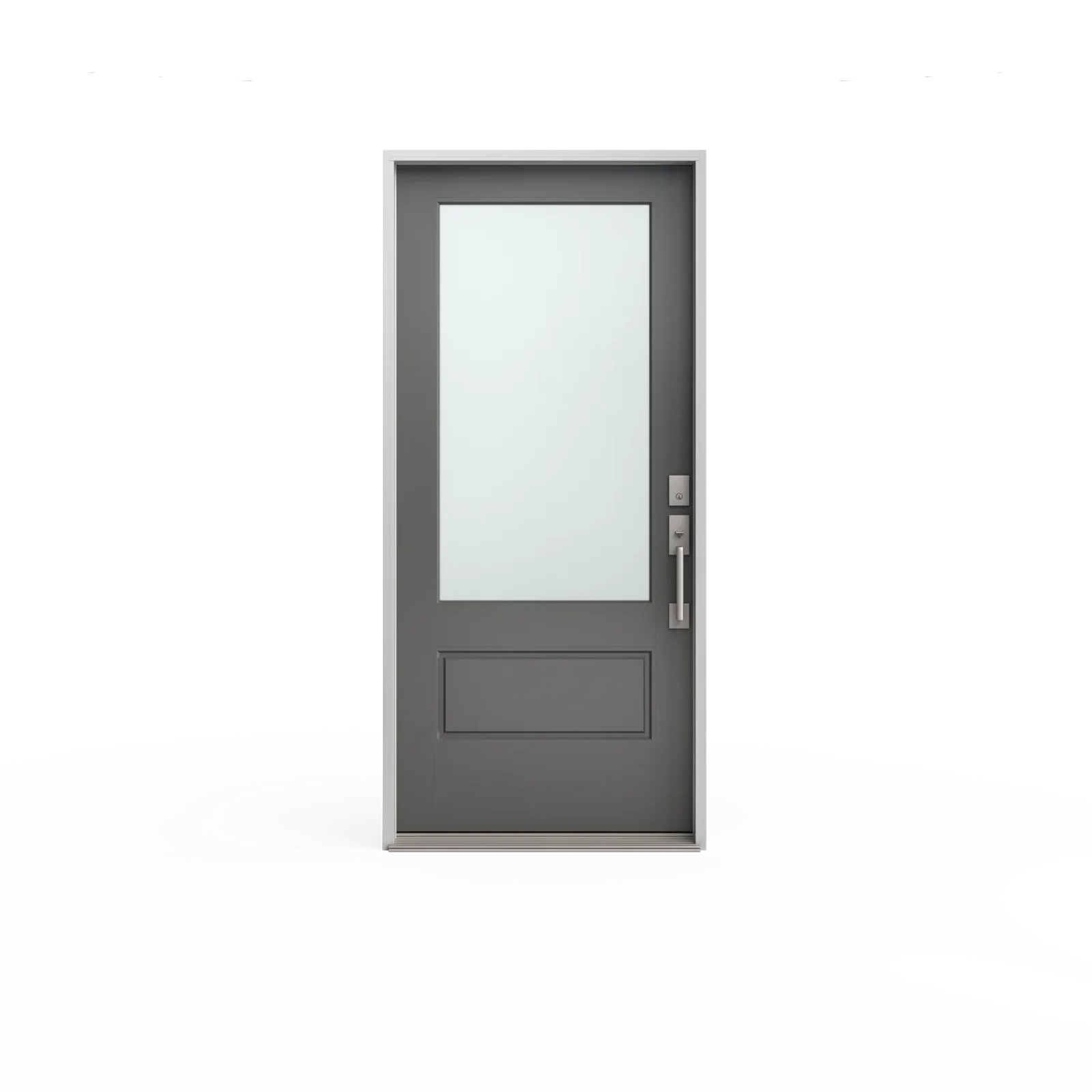 Three-quarter-glass fiberglass entry door