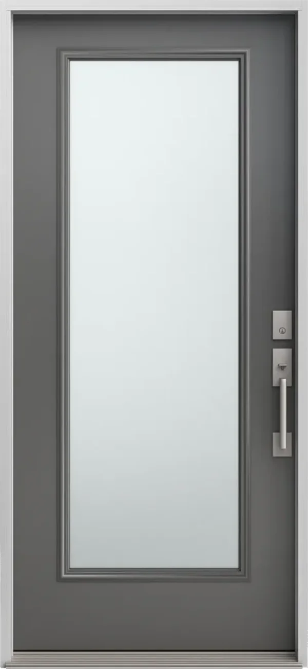 Complete full-glass fiberglass entry door