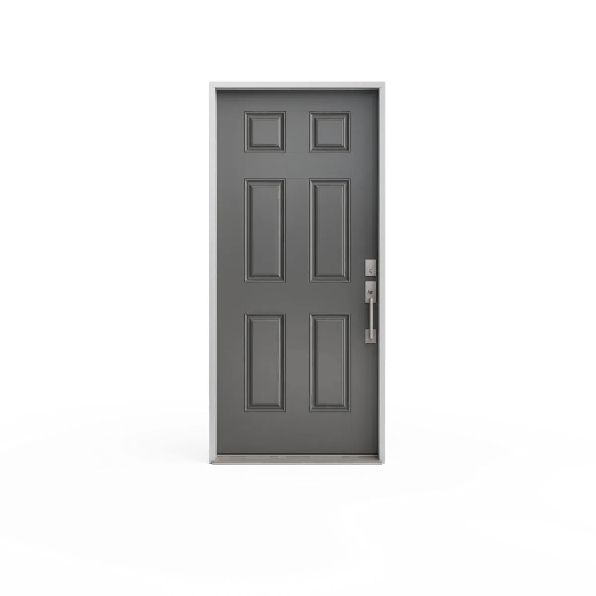 Traditional six-panel fiberglass entry door