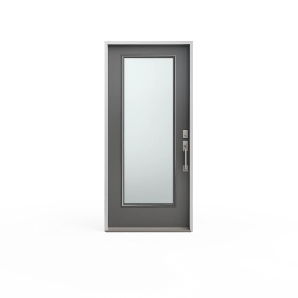 Fiberglass entry door with a full-height glass insert