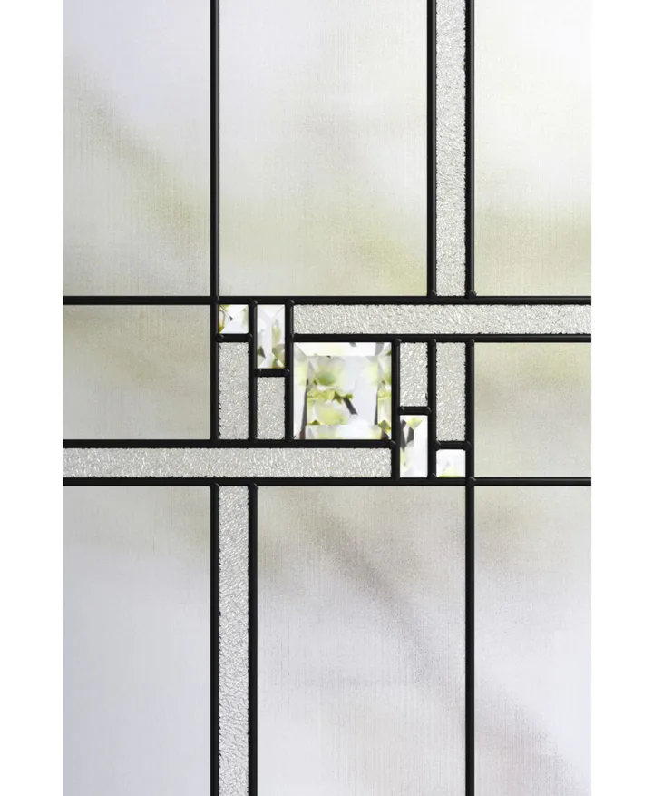 Geometric high-privacy decorative door glass