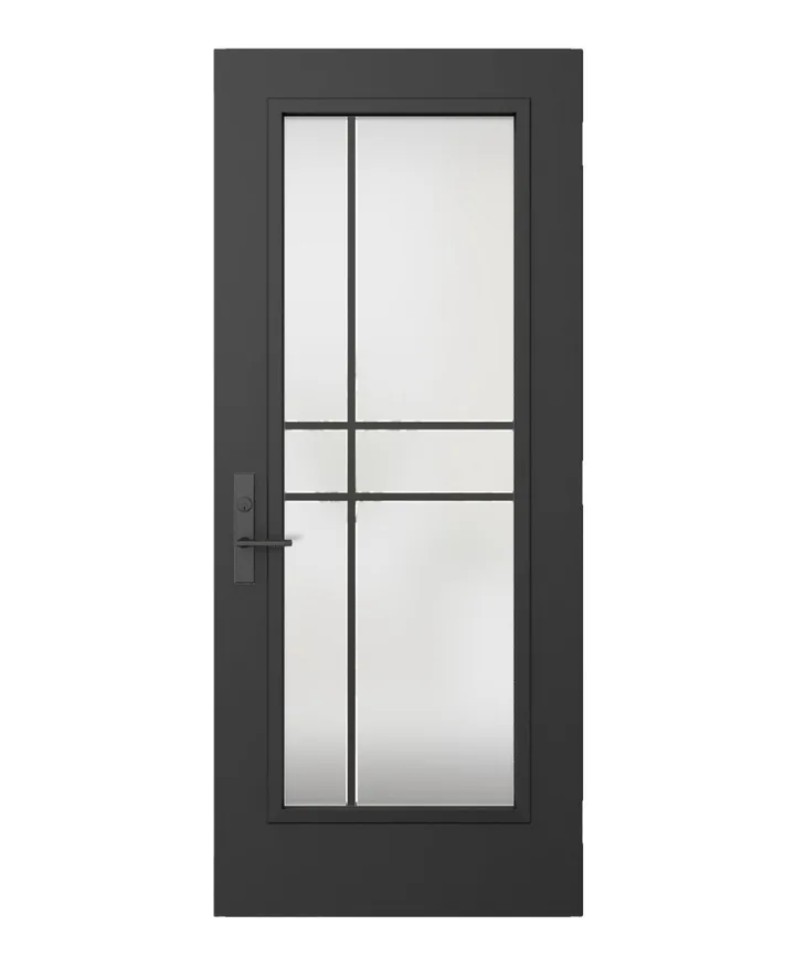 Frosted high-privacy glass insert for an entry door