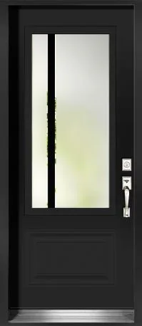 Linear privacy glass insert for an entry door