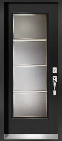 Contemporary camed decorative door glass