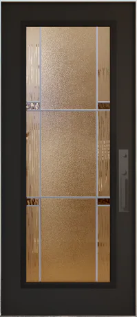 Organic flowing decorative glass insert for an entry door