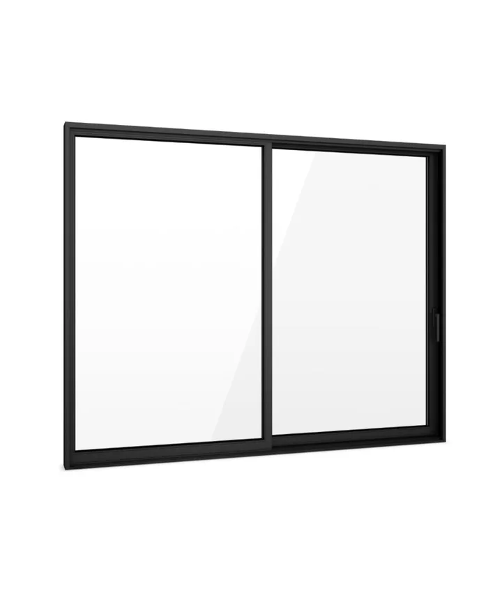 Black slim-frame aluminum sliding patio door