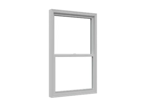Interior view of a double-hung window configuration