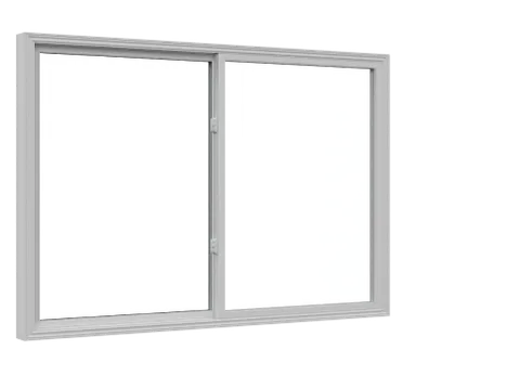 Interior view of a double slider window configuration