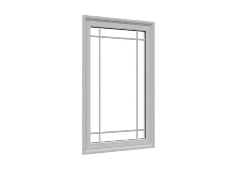 Interior view of a fixed casement-profile window